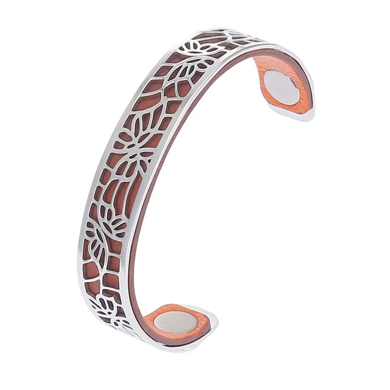 004 Cremo DIY Браслеты-манжеты для женщин Bijoux Yoiumit браслет из нержавеющей стали Manchette Femme Реверсивные кожаные ювелирные изделия - Окраска металла: 004