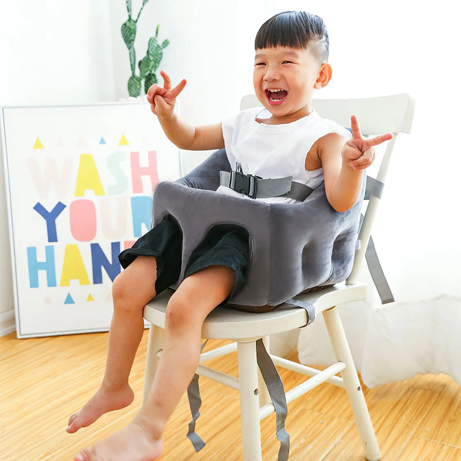 

MultiFunction Baby Cartoon Back Support Seat Dining Chair Car Seats With Safety Straps Stuffed Plush Sofa Baby Children Sofa