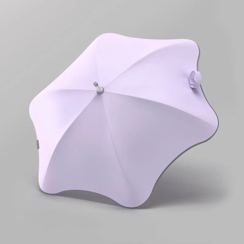 Vinyl Sun And Rain Dual-use Umbrella Fashionable Simple Creative Long-handle Flower-shaped Edging Safety | Дом и сад