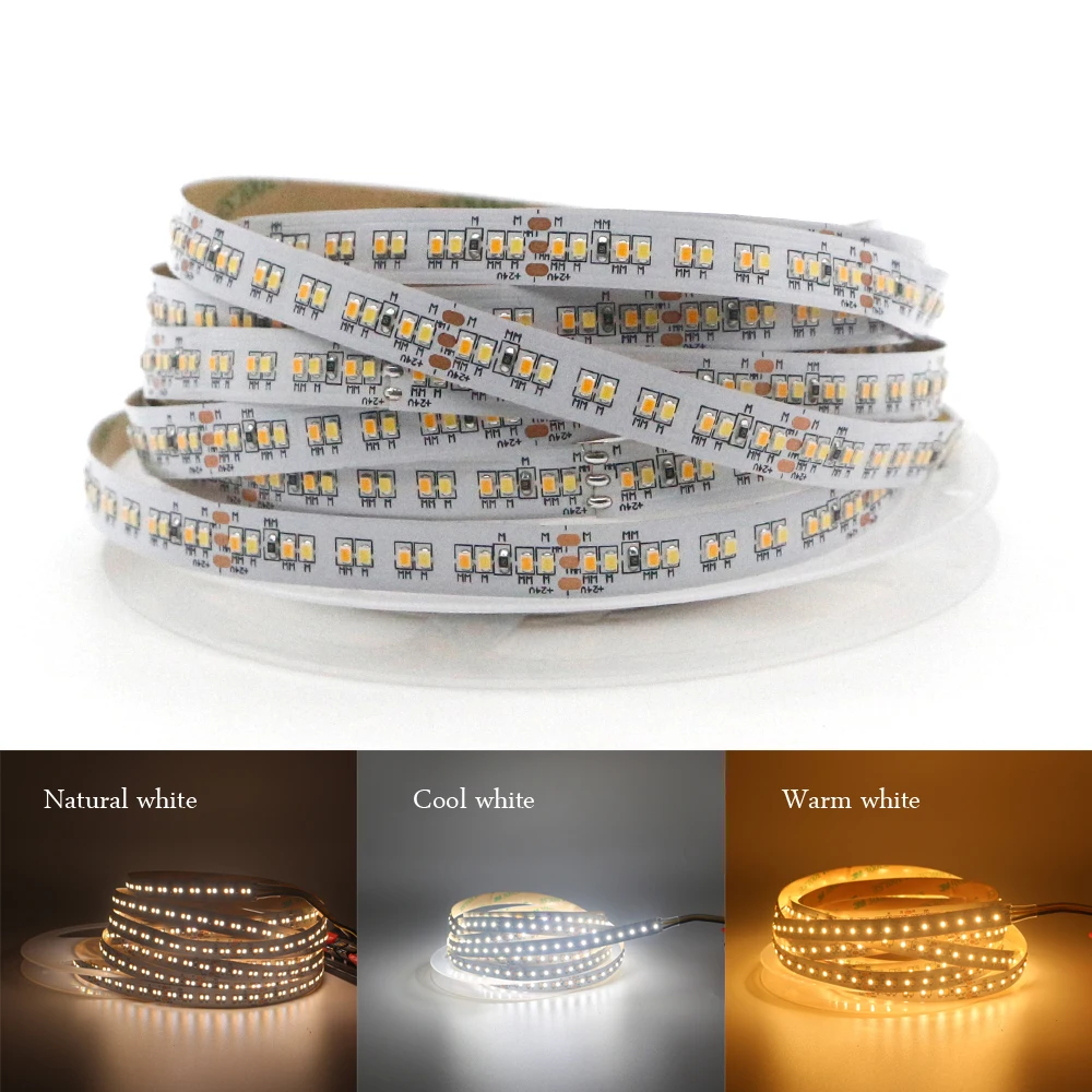 5/10 м CCT двойной белый DC24V CRI90 10 мм PCB 240Led s/m 19 2 W 2216 SMD гибкая светодиодная лента 7-10 лм