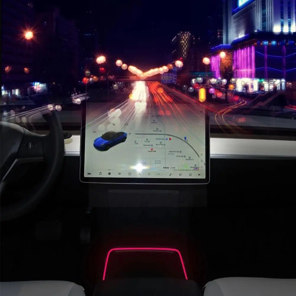 

Interior Neon Lights Car Decor Rgb Led Strip Lights Multicolor With App Controlled For 2021 Model 3 Model Y Accessories F6f8