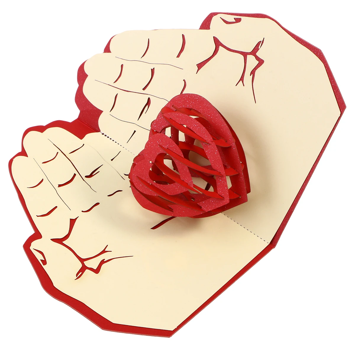 3D всплывающие открытки любовь в руке ручной работы поздравительные пожелание