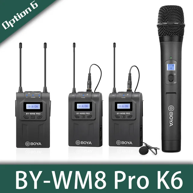 BOYA BY-WM8 Pro K1 K2 BY-WM4 Pro Microphone UHF Dual Wireless Condensador Microfone Interview Mic for iPhone DSLR Video Camera images - 6