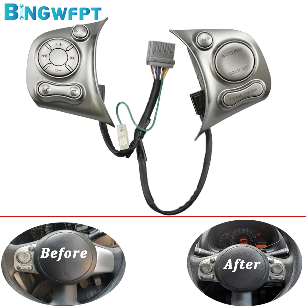 

Cruise Function Switch For Sunny k13 2011-2016 Original For Nissan March 2010-2015 Steering Wheel Control Buttons Switch
