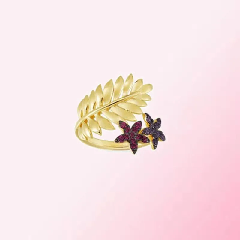 

1:1 Make 925 Sterling Silver Custom Leaf And Flower Mix And Match Exquisite Design Ring