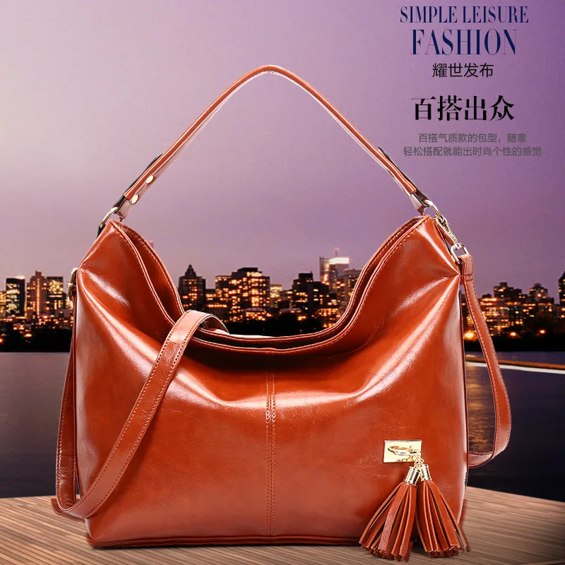 2018 Новая мягкая кожаная женская сумка Большая вместительная на одно плечо
