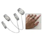 Комплект колец в стиле панк для женщин и мужчин, модная цепочка, кольцо в готическом стиле, винтажный набор колец для укладки, ювелирные изделия для девушек и подростков, 2 штуки