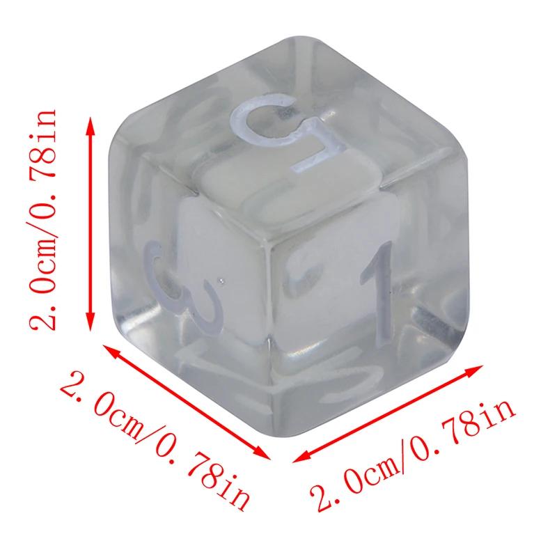 7pcs/lot White Polyhedral Transparent Dices Multi-side For Gaming And Dragons Board Game | Спорт и развлечения