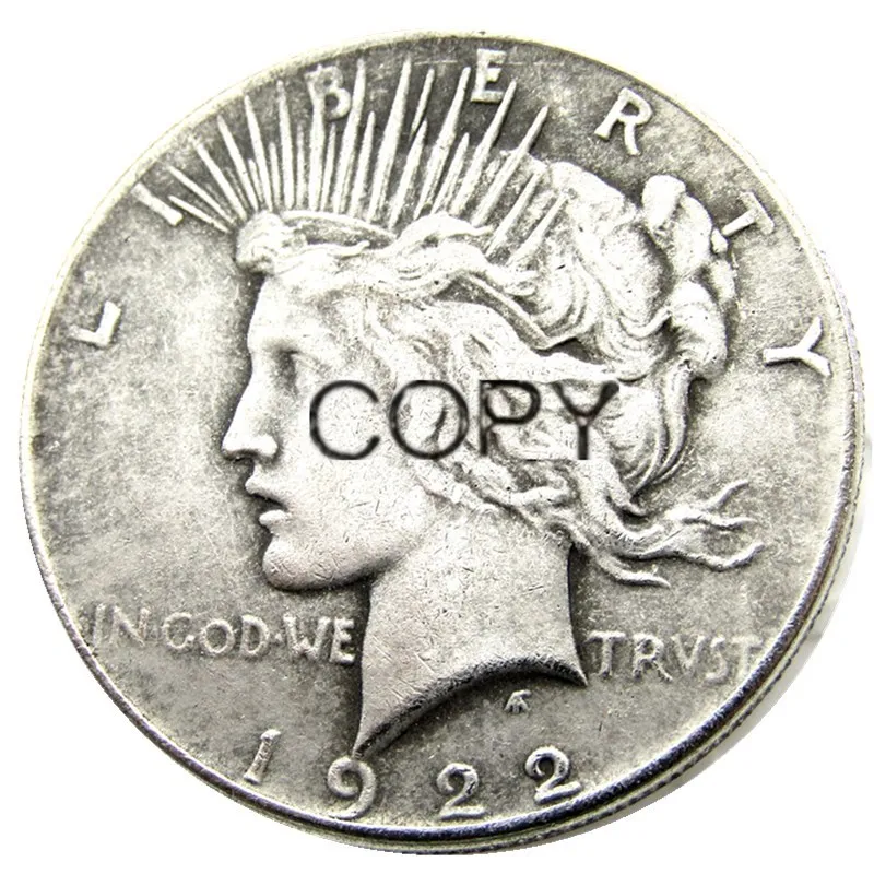 

US Hobo 1922 Peace Dollar skull zombie skeleton Silver Plated Copy Coins
