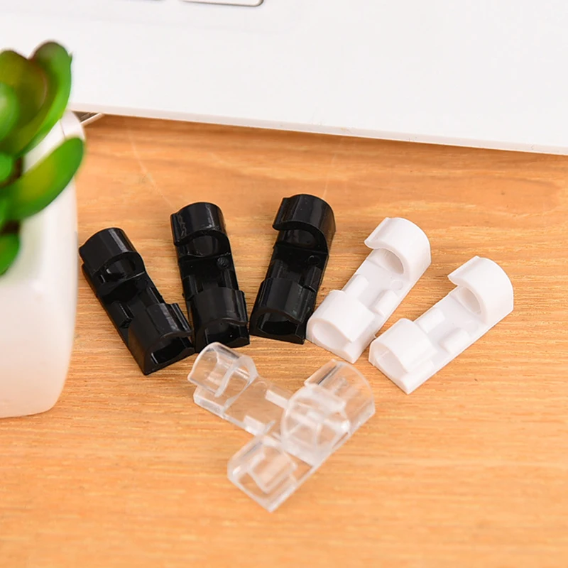 20pcs Cable Winder Clip Adhesive Earphone Telephone Line Tie Fixer Organizer Car Wall Clamp Holder Charger Clasp Desk Wire Cord |