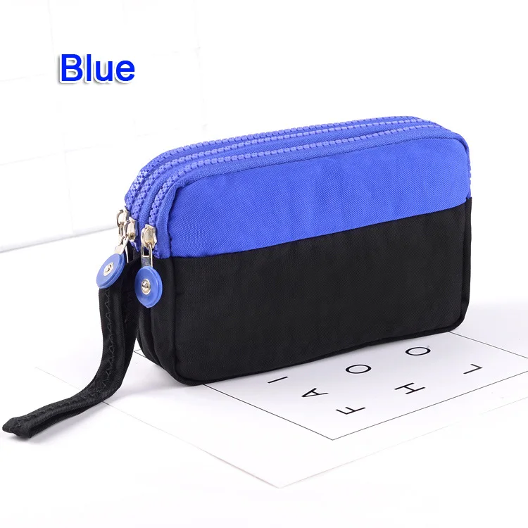 Женские милые кошельки Дамский кошелек сумки с 3 молниями и ремешком на руку для