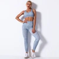 top selling yoga clothes printed quick drying clothes sports yoga clothes suit shockproof gather bra yoga pants suit