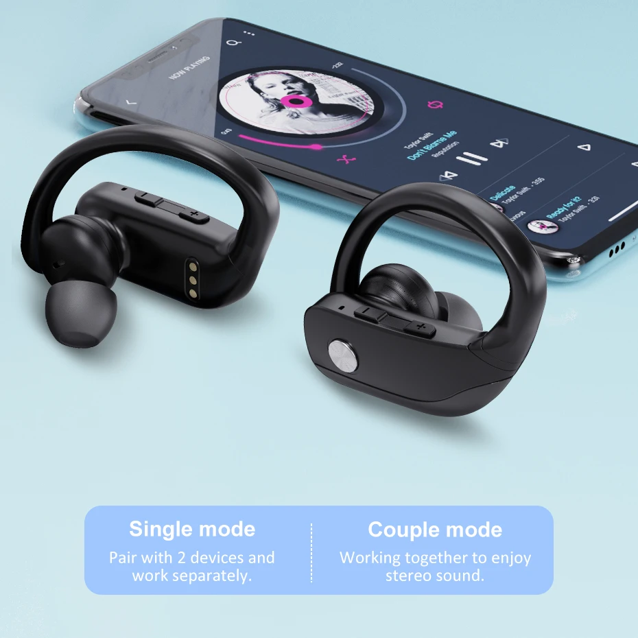 bluetooth v5 1 earphones wireless headphones with microphone sports waterproof headsets charging box for android ios led display free global shipping