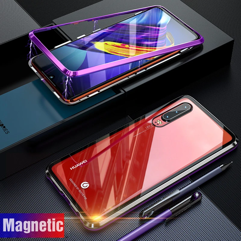 Роскошный Алюминиевый металлический магнитный чехол для Huawei P30 Pro защитный