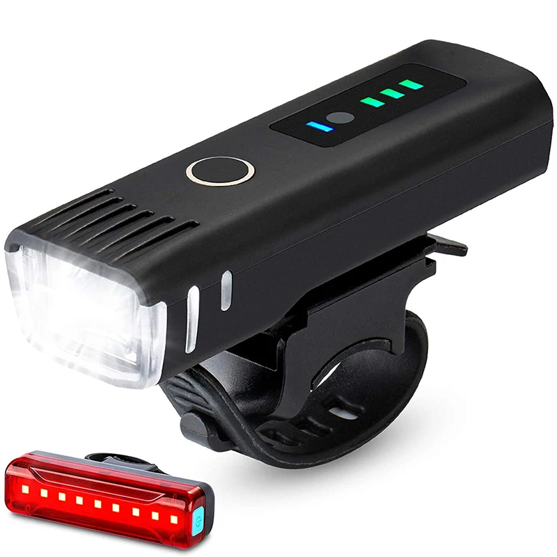 

Super Bright Rechargeable Bike Light LED Bicycle Headlight Front and Back Rear Tail Lights Waterproof Cycling Safety Flashlight