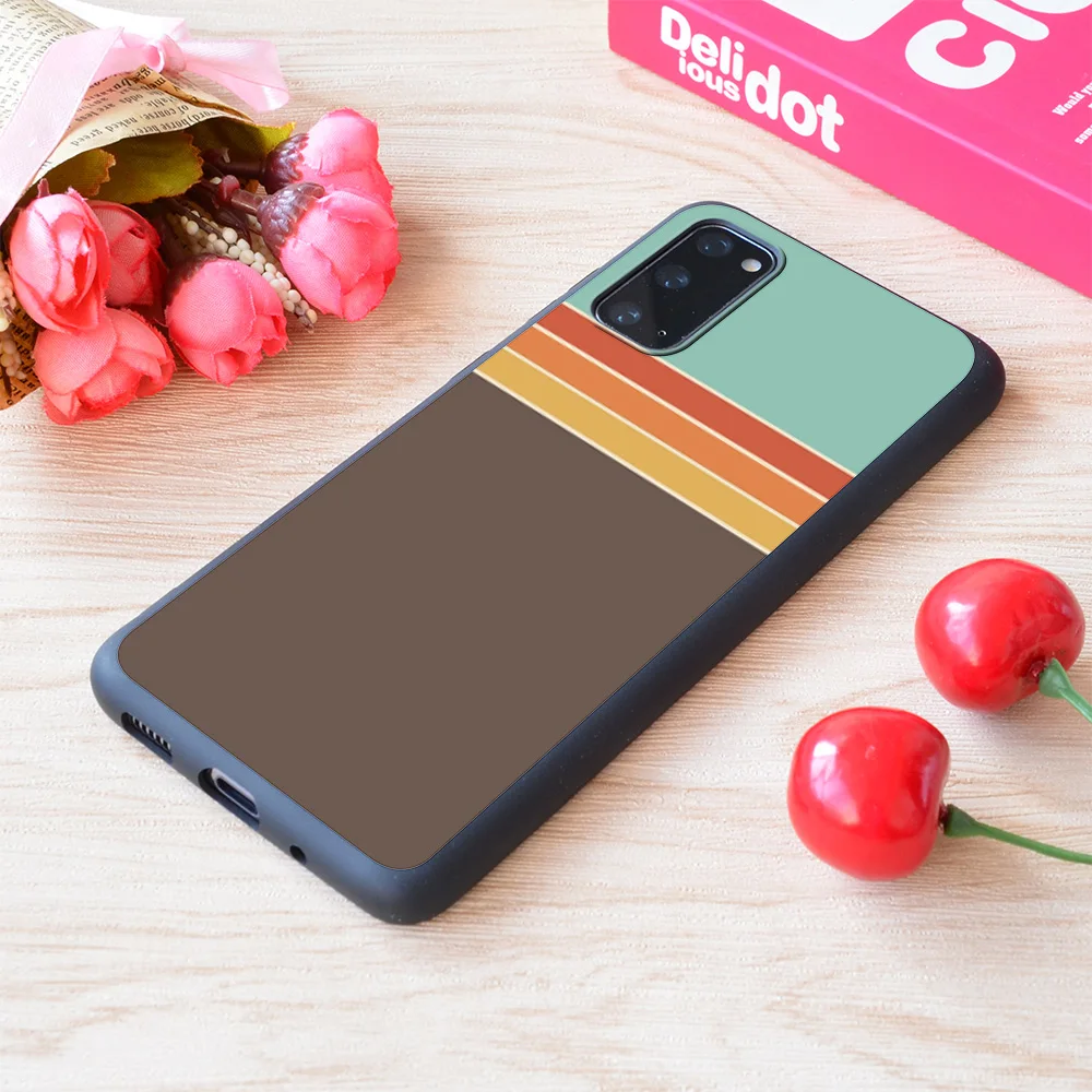 

For Samsung Galaxy 1970S Sport Stripe Print Soft Matt Phone Case