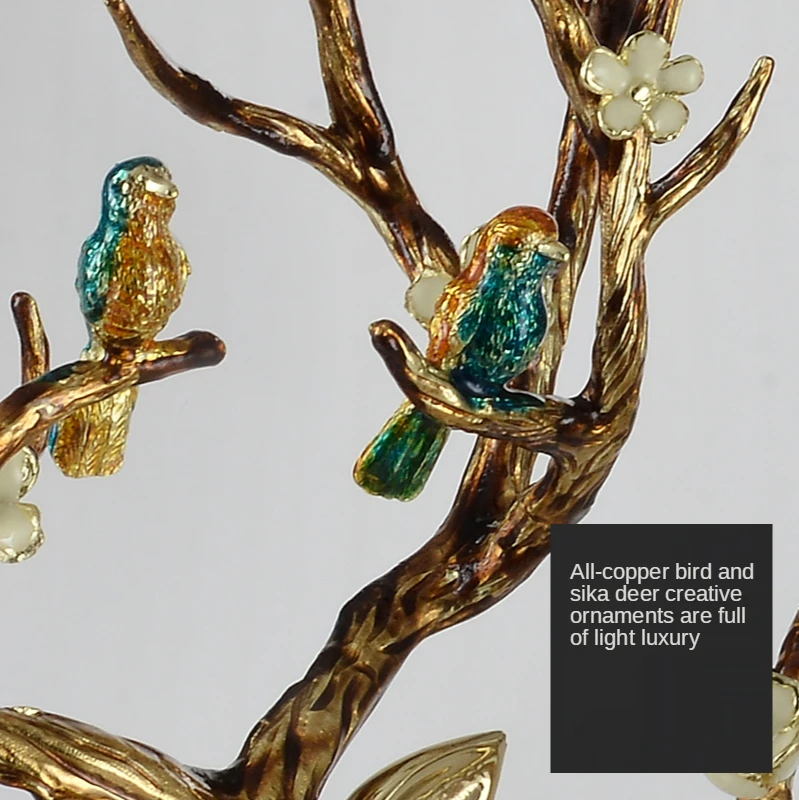 

European and Chinese Style Copper Lucky Elk Decoration Atmospheric Living Room TV Cabinet Home Entrance Cabinet Wine Cabinet