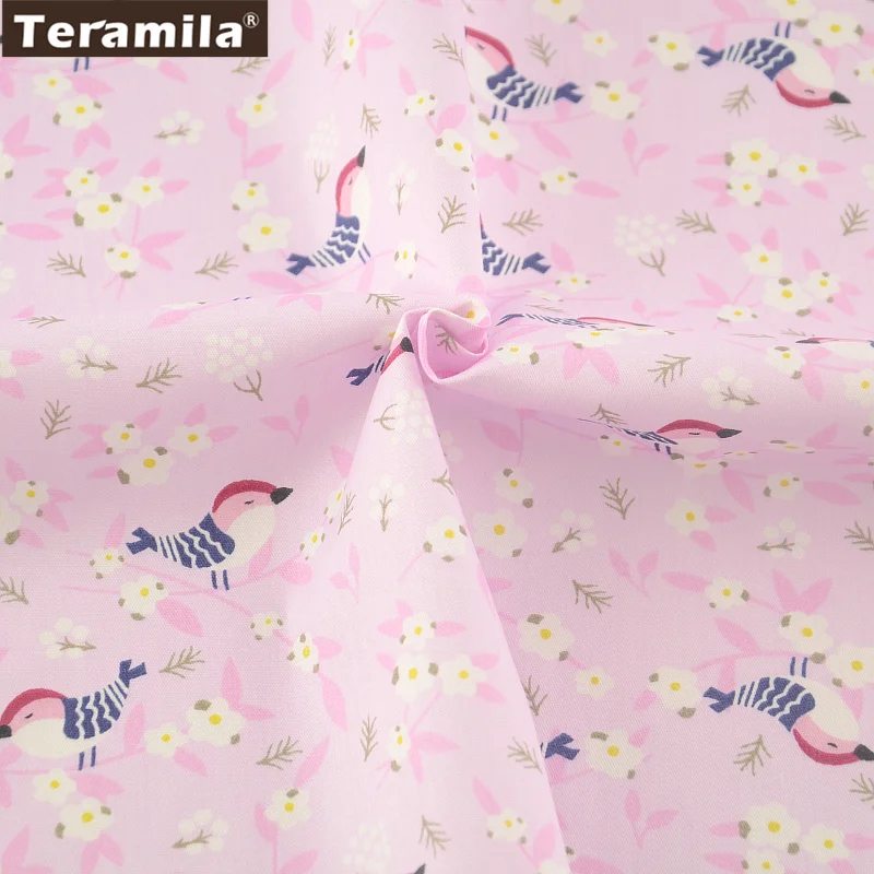 Фототкань светильник зеленая с принтом птиц дизайн саржевого полотна домашний