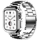 Ремешок + силиконовый чехол для ремешка apple watch 44 мм 40 мм 42 мм 38 мм ремешок из нержавеющей стали iwatch SE65432 защитный чехол + ремень + инструмент