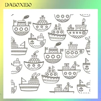 daboxibo many boats clear stamps for diy scrapbookingcard makingphoto album silicone decorative crafts 13x13