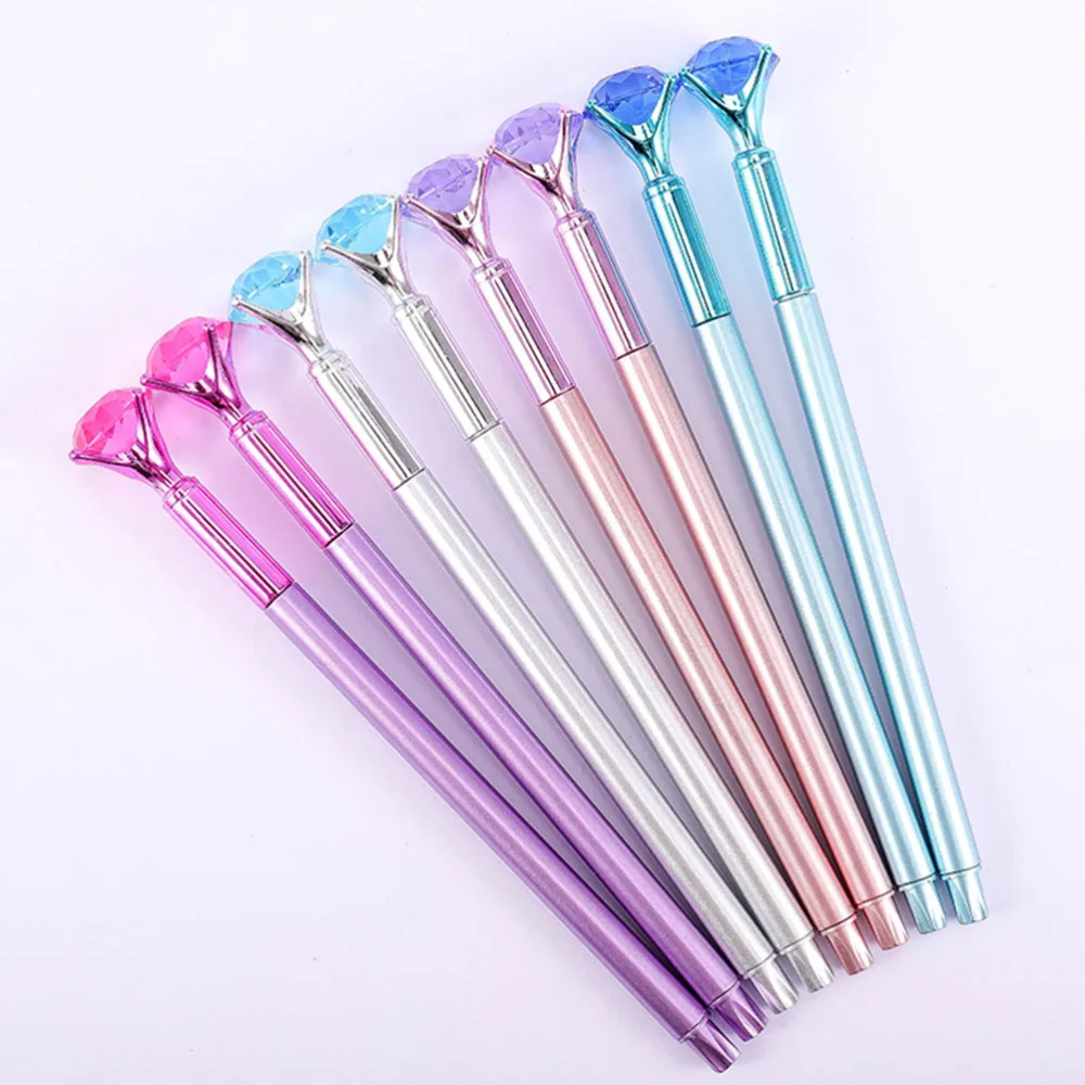 

5pcs Black Refill Pen Diamond Design Student Stationery Pens Signing Pens