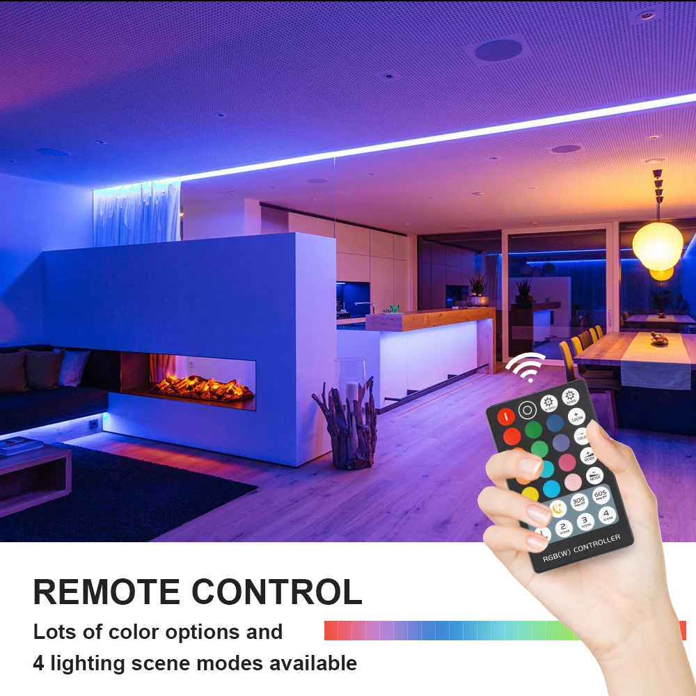 Светодиодная лента 5 м RGB Водонепроницаемая SMD 5050 белая/черная печатная плата 12 В