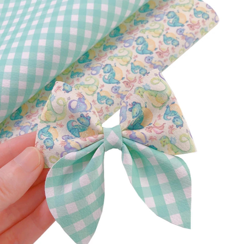 Новинка Радужный 30x13 8 см/рулон Agua Hello Dino Pu личи искусственная кожа для