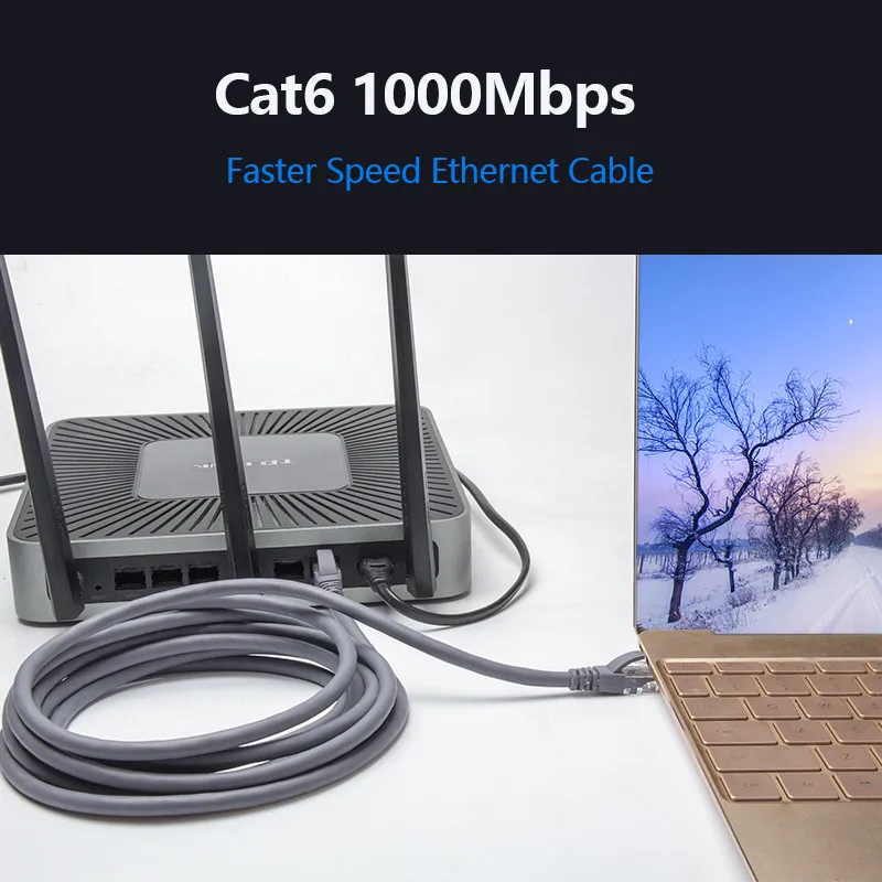 Сетевой кабель Anmck Ethernet Cat6 Lan UTP CAT 6 RJ 45 сетевой 10 м/50 м/100 м Соединительный шнур для