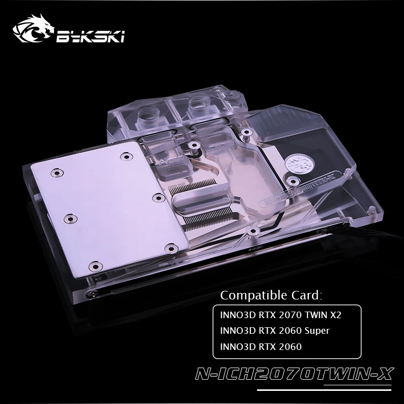 Bykski GPU водный блок для INNO3D RTX 2070 Твин х2 2060 супер VGA кулер поддержка оригинальная задняя панель N-ICH2070TWIN-X