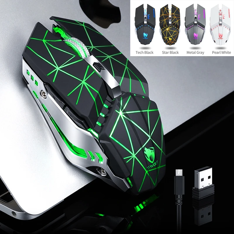 

2.4G Wireless Gaming Mouse Rechargeable Backlit USB Receiver Mice Laptop PC Desktops Notebook Computer Accessories Gamer Mause