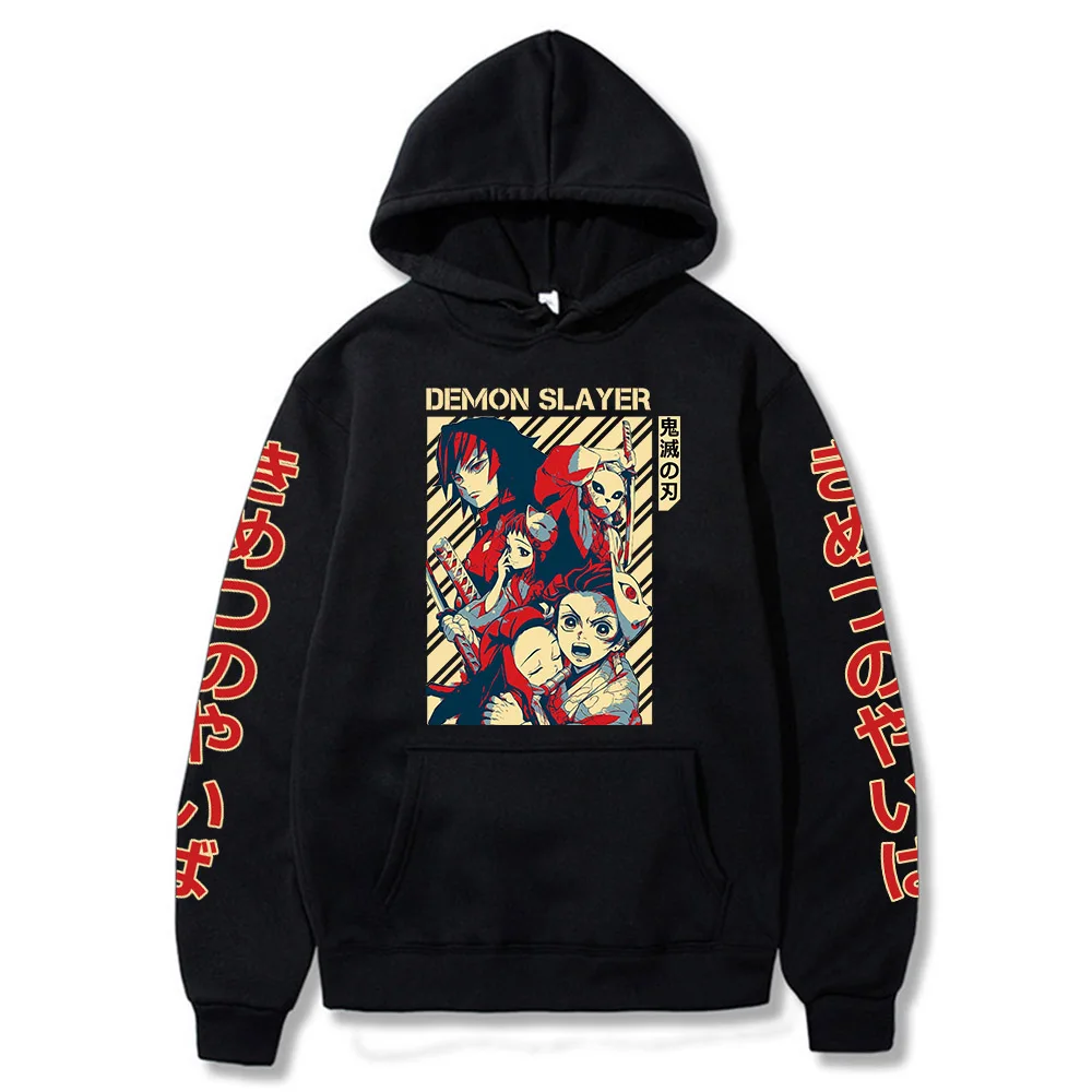 

Anime Demon Slayer Vintage Hoodie Kimetsu No Yaiba Sweatshirts Cozy Tops Sweatsuit Sudadera Felpa Moletom
