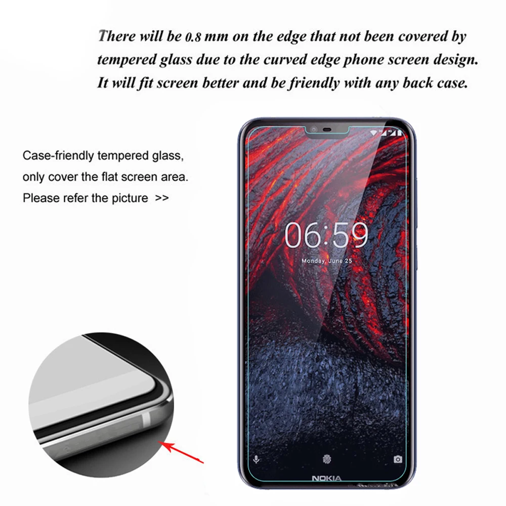 3 шт. 9H для nokia 6 6.1 защитная пленка из закаленного стекла x6 на стекло смартфона