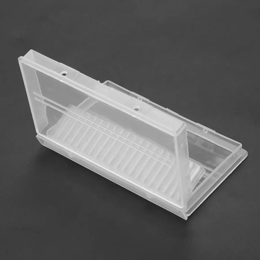 20 слотов акриловых фрез для ногтей Коробка хранения Пустой дисплей держатель