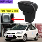 Подлокотник для Ford Focus 2 Mk2 2005-2011, вращающийся на из искусственной кожи градусов, центральный ящик для хранения, с подстаканником, пепельницей, USB