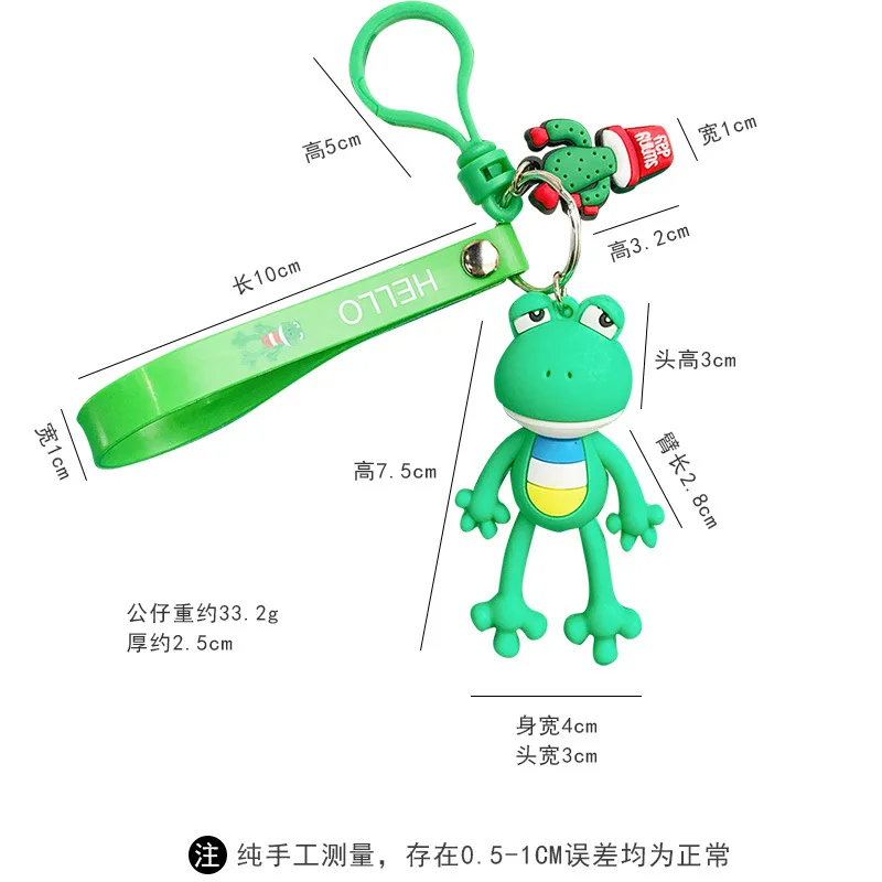 2019 New Cartoon Frog Doll Car Keychain Leather Rope Key Holder Metal Bell Chain Keyring Charm Bag Auto Pendant Gift Hot | Украшения и