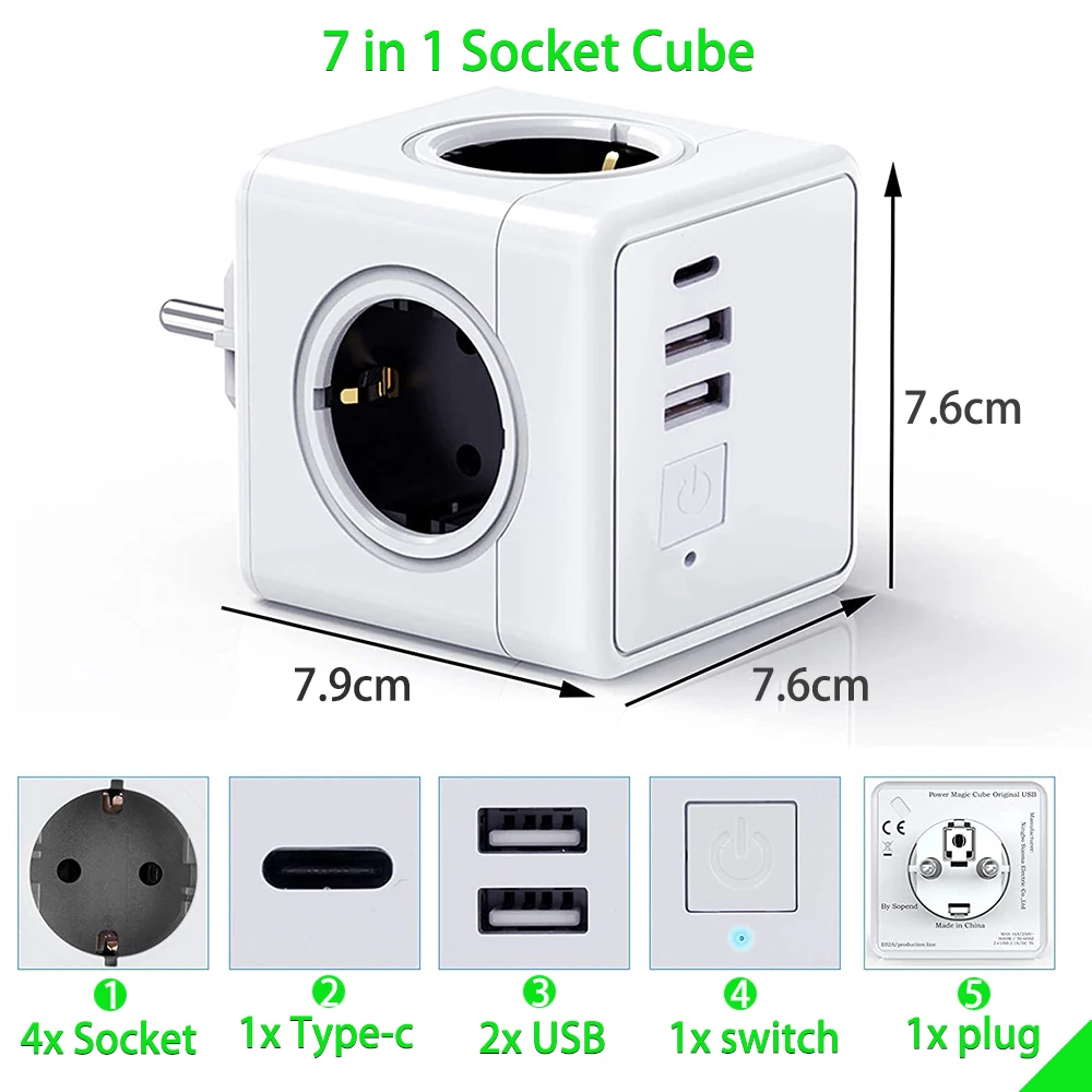 Сетевой удлинитель с евровилкой и выключателем 16 А 250 В |