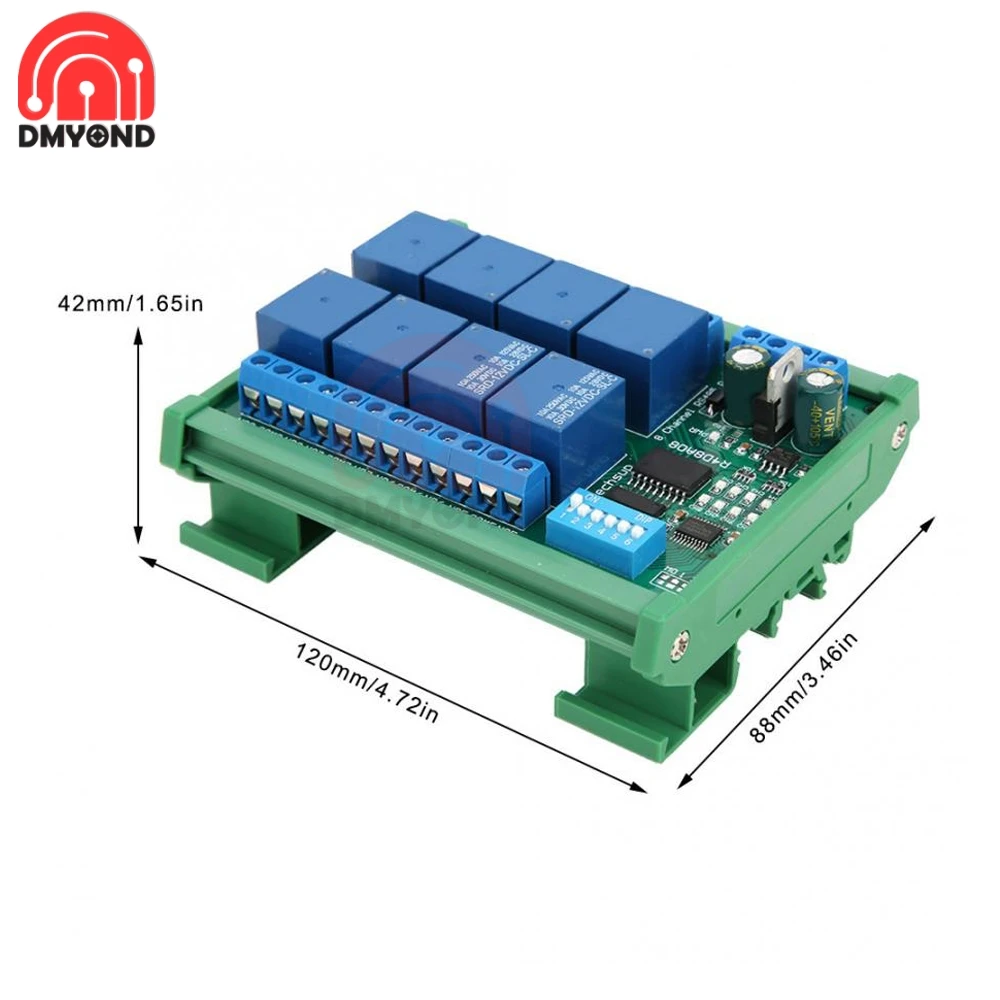Релейная плата Modbus RTU UART пульт дистанционного управления DIN35 12 В постоянного тока