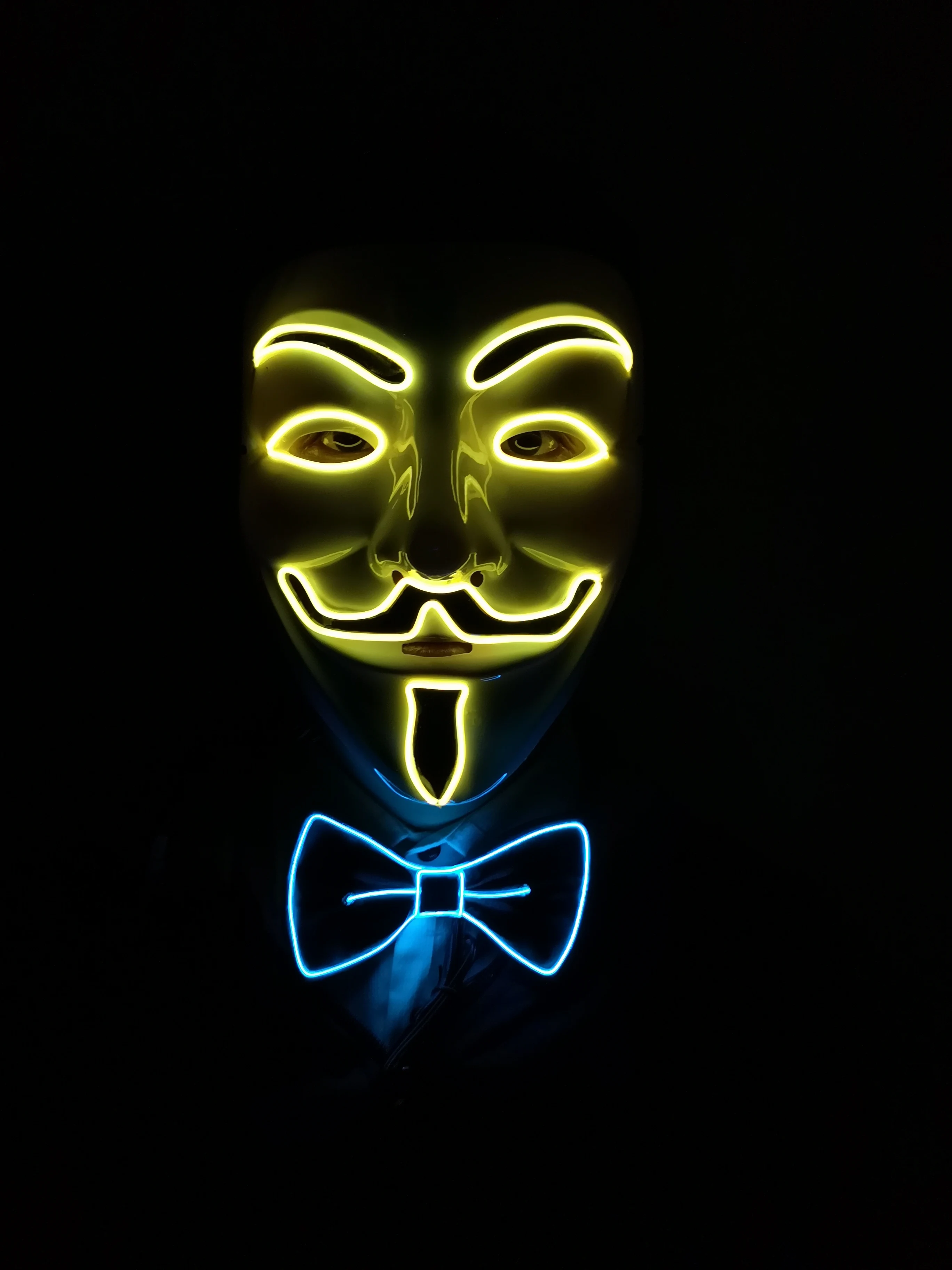 Светодиодный маска V for Vendetta Гай Фокс Маска Белый Уход за кожей лица Неон EL провода