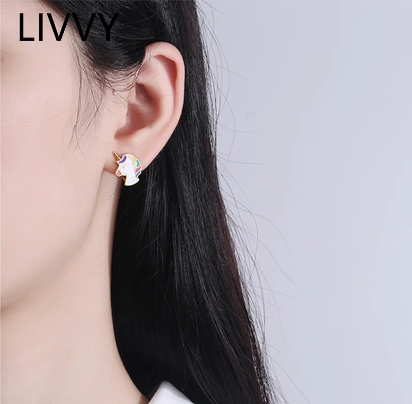 Модные красочные серьги-гвоздики LIVVY для женщин и девушек модные великолепные