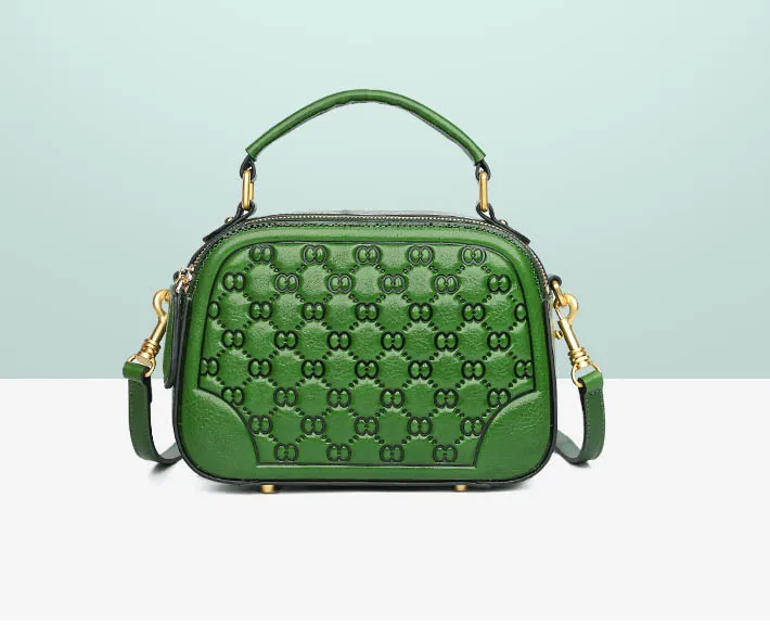 green SUWERER/женские сумки из натуральной кожи; коллекция года; тисненая модная роскошная женская сумка; дизайнерские сумки; женская кожаная сумка на плечо - Цвет: green