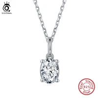 orsa jewels 1ct real moissanite pendant necklace for women 925 sterling silver girl wedding bridal christmas birthday gift smn30