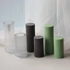 Домашний декор для вечеринки, Свадебный декор, акриловая Форма, цилиндрическая форма для свечей, полосатый декор, Ароматизированная форма для свечей сделай сам