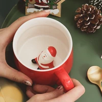 ceramic christmas coffee mug cartoon snowman 3d animal cup cute bear breakfast cups with handle friend gift swiateczny kubek c