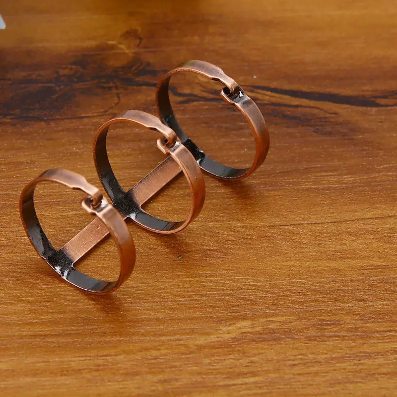 Metal red-20mm 2шт 20 мм Золотой из листового металла блокнот из листового металла 3 кольца связывающее кольцо открытие лап обруч DIY скрепки зажимы металлическое кольцо - Цвет: Metal red-20mm