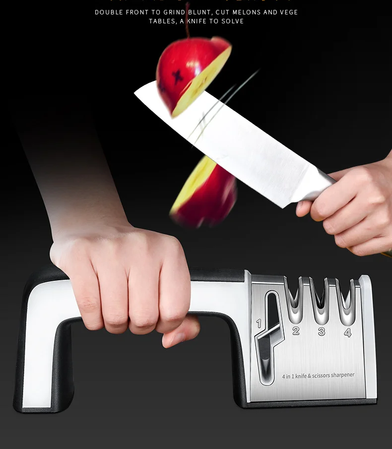 

4 Stages In 1 Knife Sharpener Professional Whetstone Kitchen Sharpening Stone Diamond Fine Scissors Grinder Kitchen Sharpener