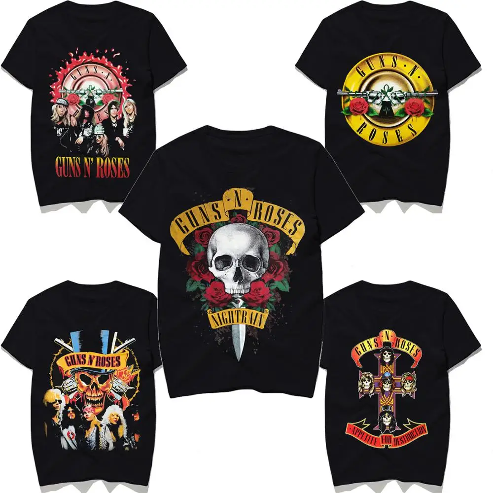 

Rock Guns N Roses T-Shirt Men'S Black And White Clothing 3d Printing T-Shirt Plus Size 6xl Hip-Hop Top 2021 New
