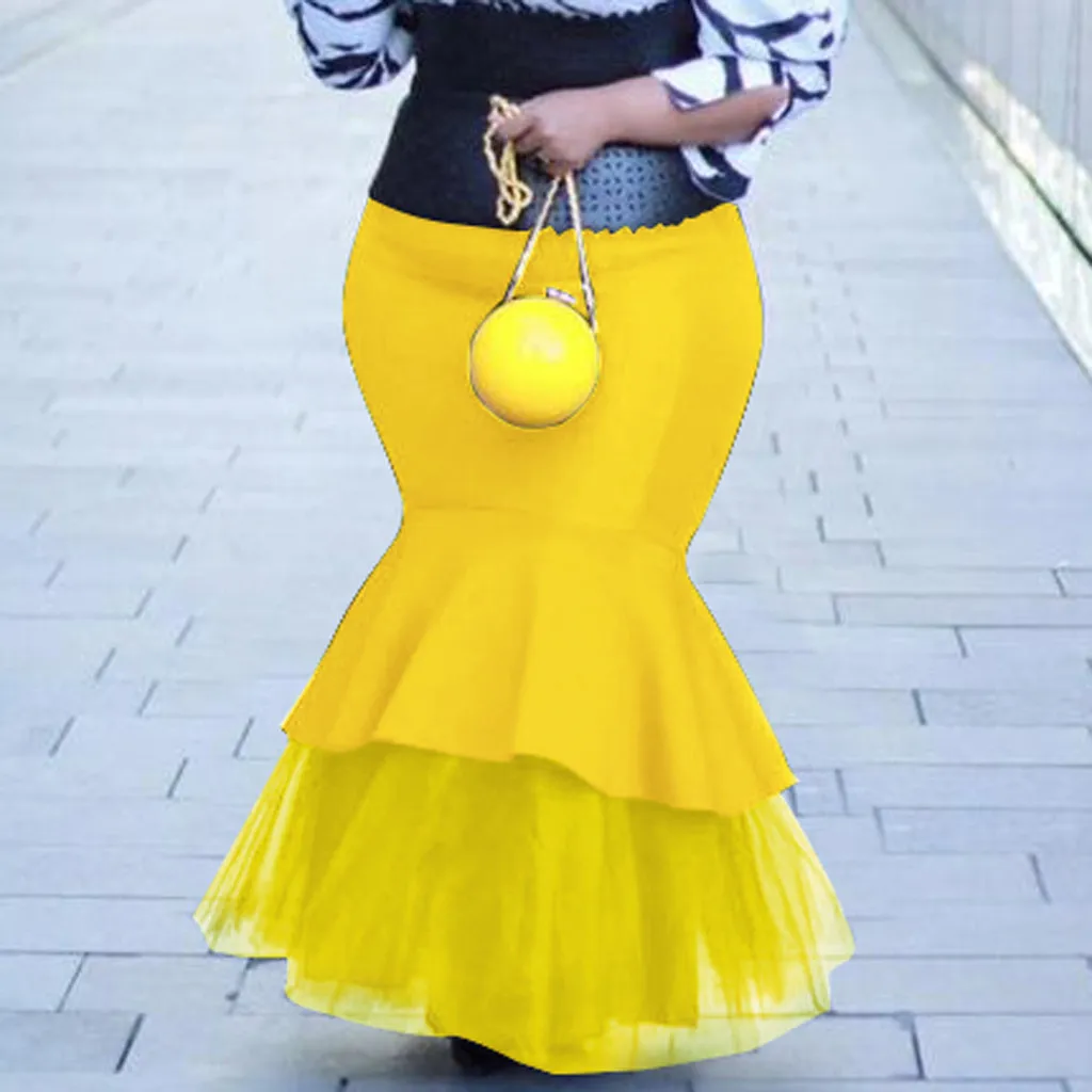 Женские длинные юбки в африканском стиле вечерние винтажном с высокой талией