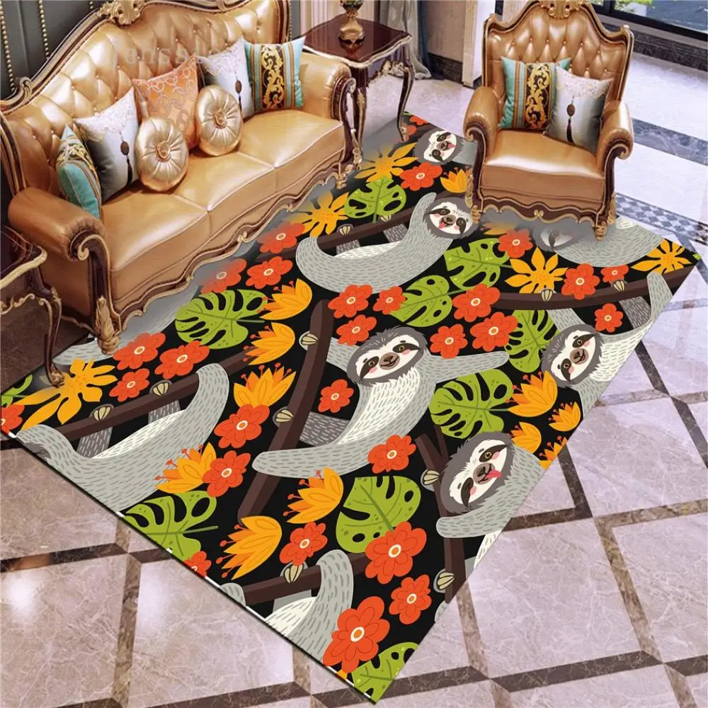 

Cute Cartoon Sloth Rugs Area Rugs Door Mat Carpet Floor Doormat Non-slip Mat For Living Room Kids Bedroom