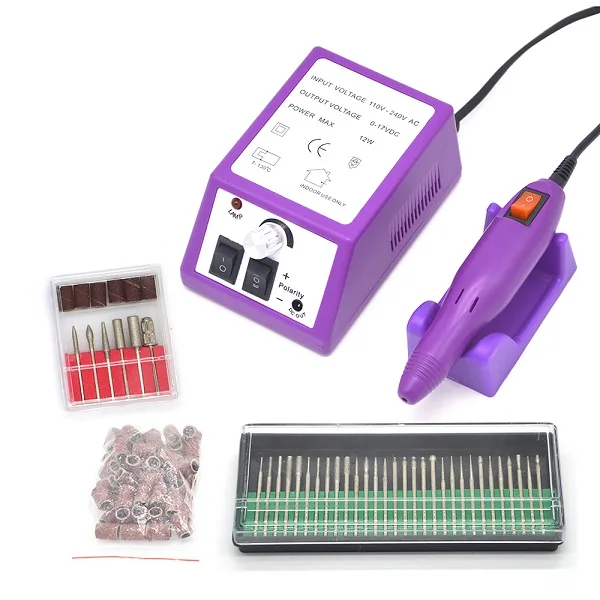 Фиолетовый Профессиональный электрический пилочка для маникюра и педикюра с