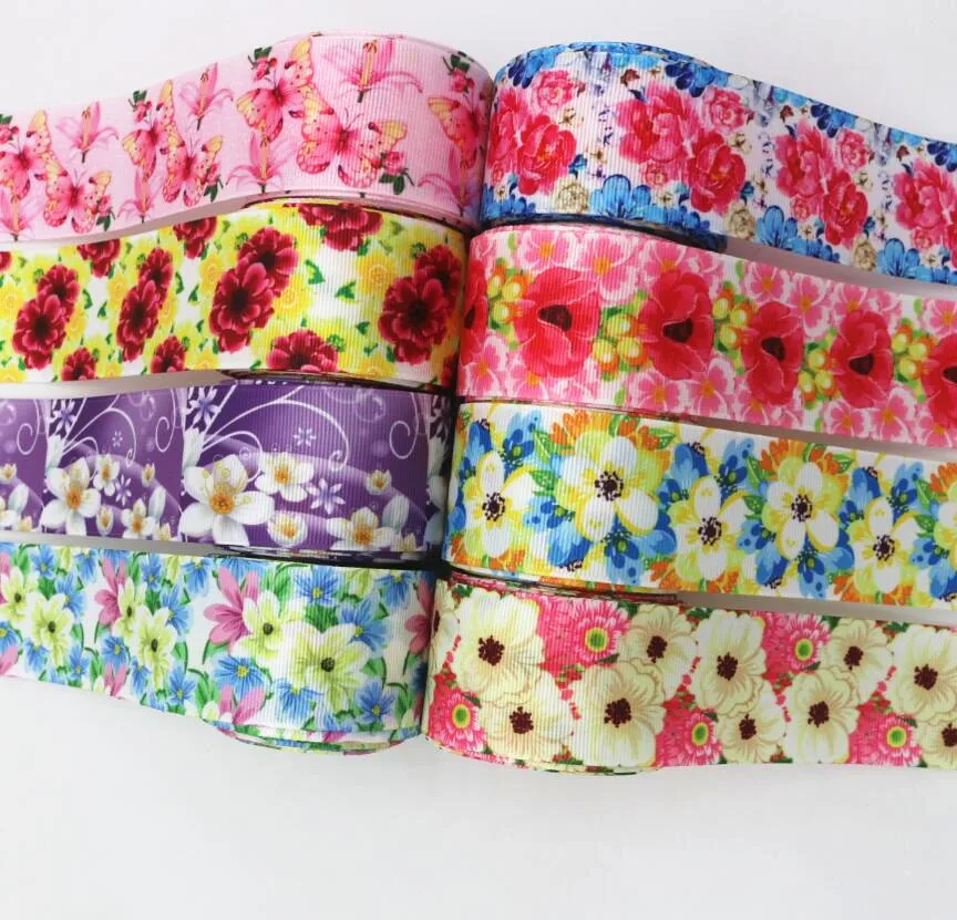 

1-1/2 38mm Flower Ribbon 50 Yd DIY Handmade Material Tiara Bow Clothing Material grosgrain
